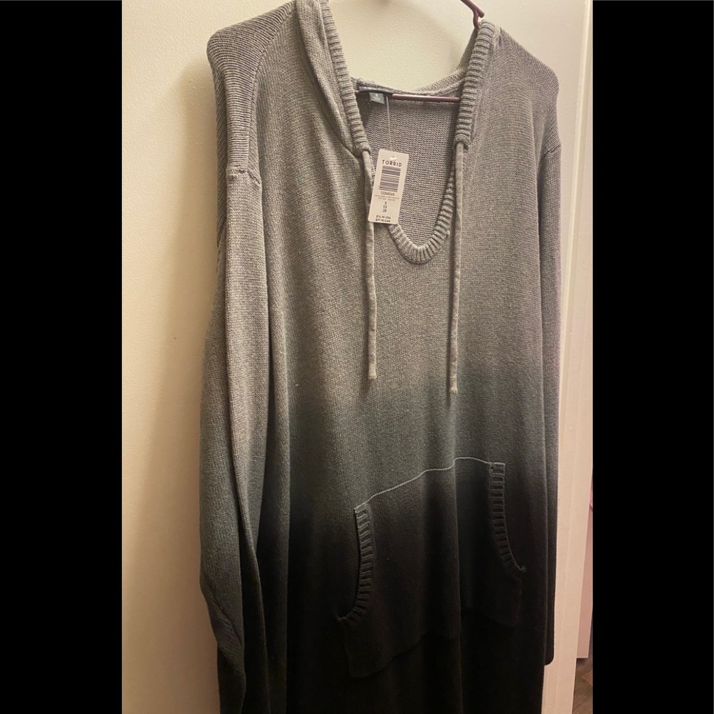 Torrid Hoodie Dress Grey Ombre NWT